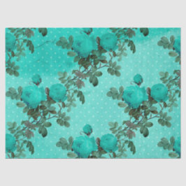 Shabby Floral Turquoise Series Design 7 Seidenpapier