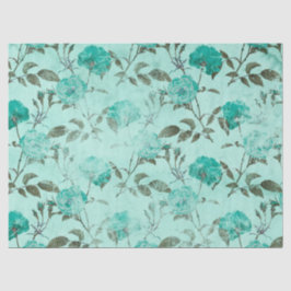 Shabby Floral Turquoise Series Design 8 Seidenpapier