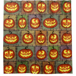 Shabby Halloween, Vintager Hintergrund. Duschvorhang