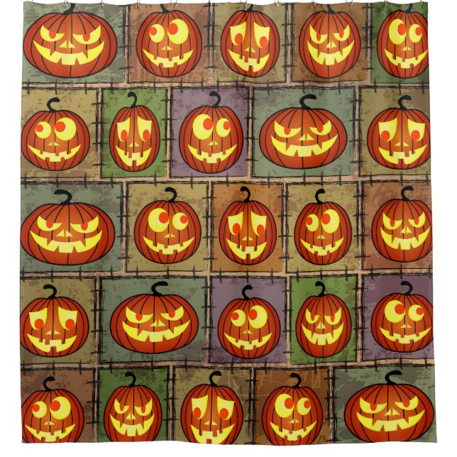 Shabby Halloween, Vintager Hintergrund. Duschvorhang (Vorderseite)