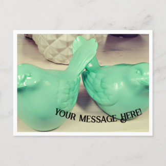 Shabby Hübsch Green Birds Tweete IRL Postkarte