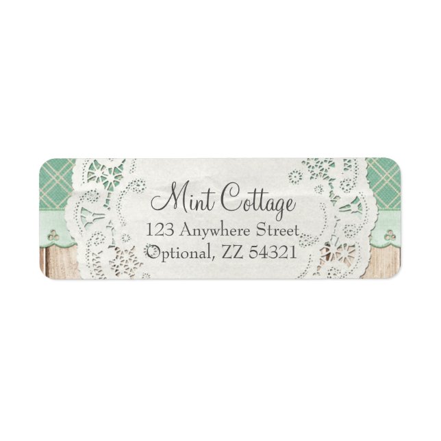 Shabby Hütte Chic Doily Country Rücksendeadresse (Vorne)