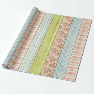 Shabby Hütte Chic Rose Rustic Wood Floral Geschenkpapier