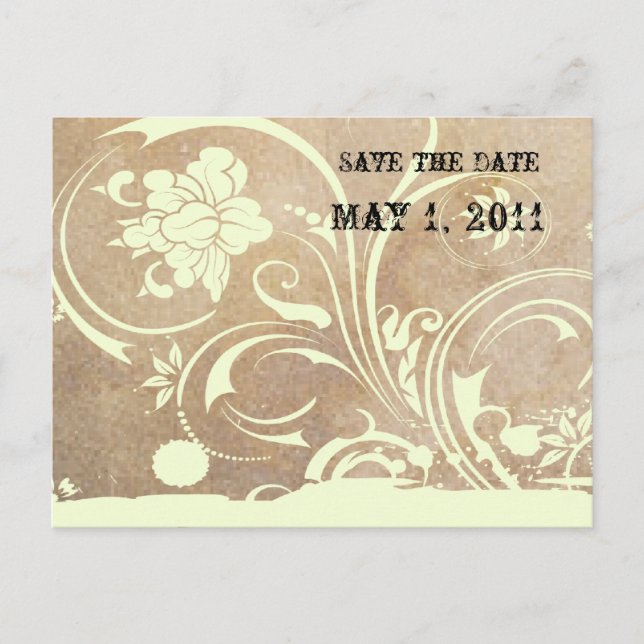 Shabby Lace Save the Date Ankündigungspostkarte (Vorderseite)