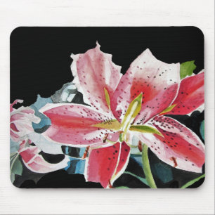 Shabby Lily Lilien Art Computer Mouse Mat Pad Mousepad