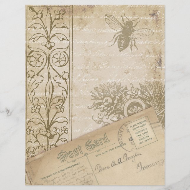 Shabby Old Paper Scrapbook Ephemera (Vorderseite)