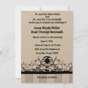 Shabby Old West Hochzeit Einladung