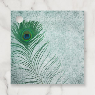 Shabby Peacock Feather Scrapbook Verschönerung Geschenkanhänger