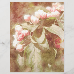Shabby Pink Apple Blossom Scrapbook Paper