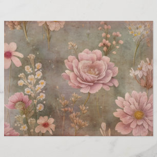 Shabby Pink Floral Scrapbook Perchbook Papier