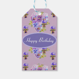 Shabby Pink Pansy Floral Party Lila Strip Geschenk Geschenkanhänger