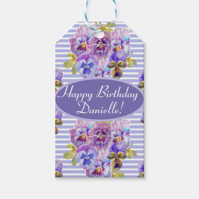 Shabby Pink Rose Blumenstrauß Tee Party Kuchen Gef Geschenkanhänger (Vorderseite)