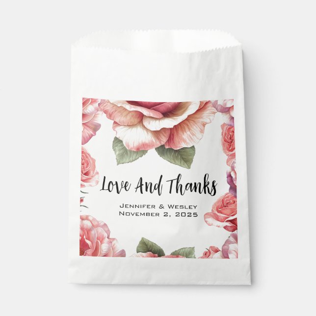 Shabby Pink Rose Geschenktütchen (Vorderseite)