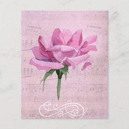 Shabby Pink Rose & Music Scrapbook Ephemera