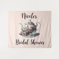 Shabby Pink Rose Vines Floral Bridal Teedusche
