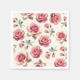 Shabby Pink Roses Forever Serviette
