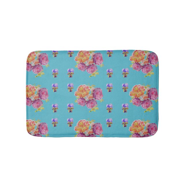 Shabby Pink Roses Rose Blume Bath Mat Badematte (Vorderseite)