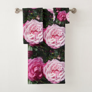 Shabby Pink Vintage Rose Blume Handtuch Set