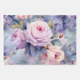 SHABBY ROMANTIC PASTEL ROSE DEKORATIVE PAPIER