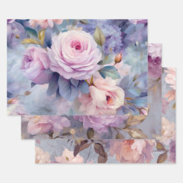 SHABBY ROMANTIC PASTEL ROSE DEKORATIVE PAPIER