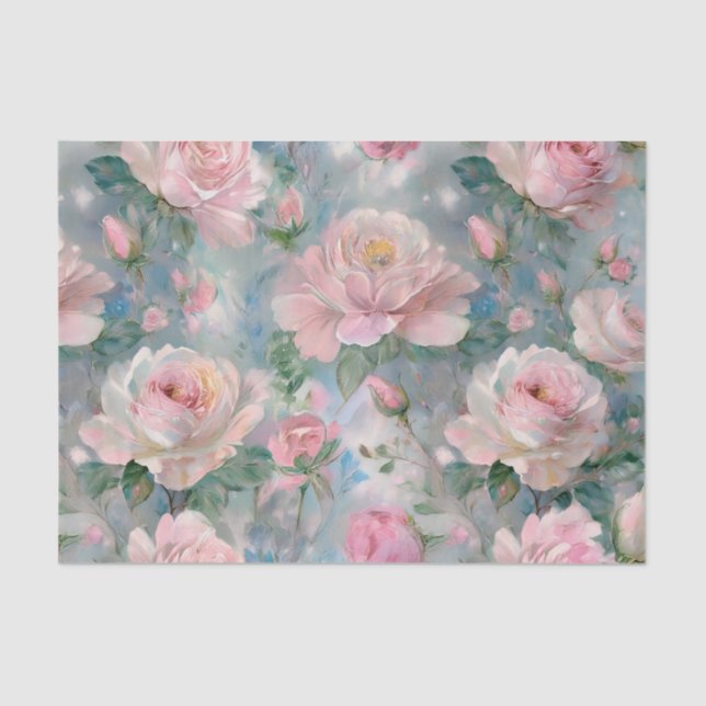 Shabby Rose Chic Floral Vintage  Seidenpapier (Vorderseite)