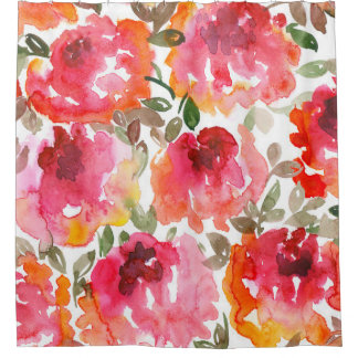 Shabby-rote Rosen, nahtloses Muster. Duschvorhang