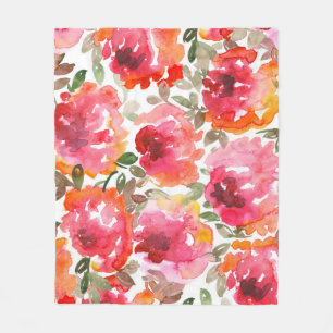 Shabby-rote Rosen, nahtloses Muster. Fleecedecke