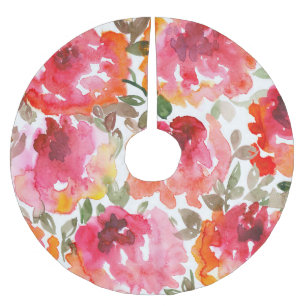 Shabby-rote Rosen, nahtloses Muster. Polyester Weihnachtsbaumdecke