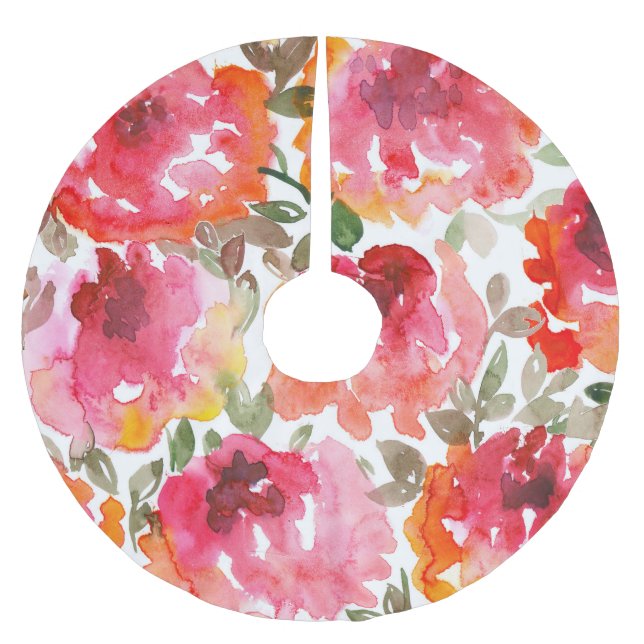 Shabby-rote Rosen, nahtloses Muster. Polyester Weihnachtsbaumdecke (Vorderseite)