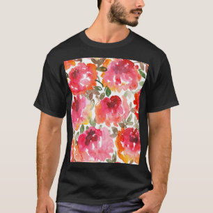 Shabby-rote Rosen, nahtloses Muster. T-Shirt