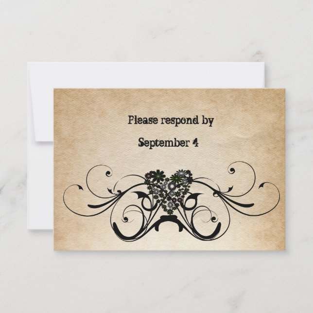 Shabby Rustikale UAWG mit Umschlägen. RSVP Karte (Vorderseite)