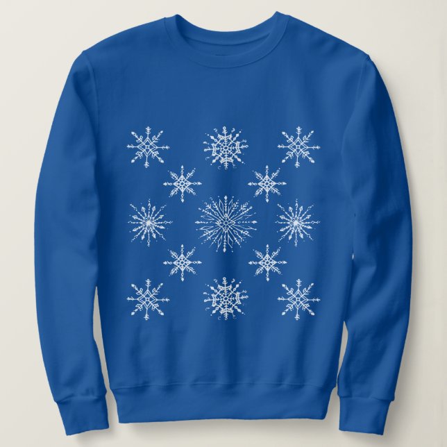 Shabby Snowflakes Patterns Winterurlaub Sweatshirt (Design vorne)