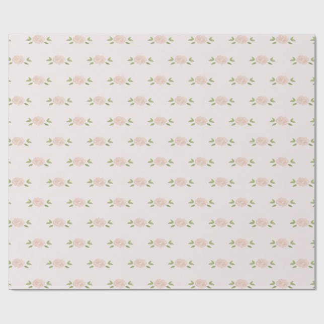 Shabby Soft Light Pink Petite Rose Geschenk Geschenkpapier (Flach)