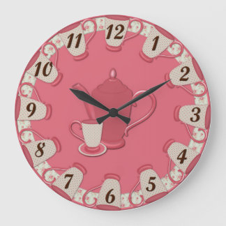 Shabby Tee Cup Wall Clock Große Wanduhr