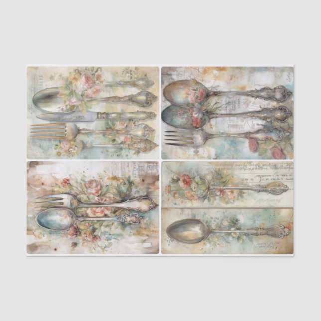 Shabby Utensils Seidenpapier (Vorderseite)