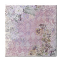 Shabby Vintag Floral Tile