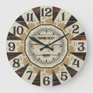 Shabby Vintag Personalisiert Große Wanduhr