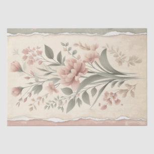Shabby Wallpaper Blush Pink Floral Decoupage Seidenpapier