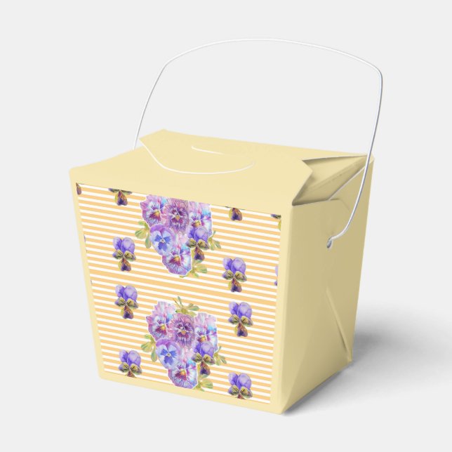 Shabby Yellow Floral Tee Party Cake Gefallen Box Geschenkschachtel (Vorderseite)