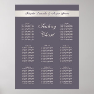 Shabbychic Lavendel Stripes Hochzeitstabelle Poster