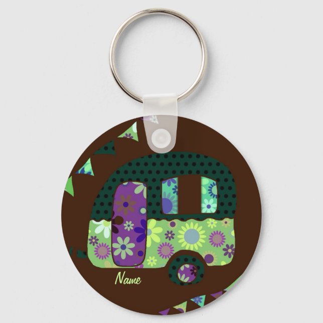 Shabbychic Retro-Anhänger, Camper, Karawanenammer Schlüsselanhänger (Vorderseite)