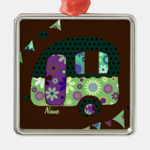 Shabbychic Retro-Anhänger, Camper, Karawanenammer Silbernes Ornament