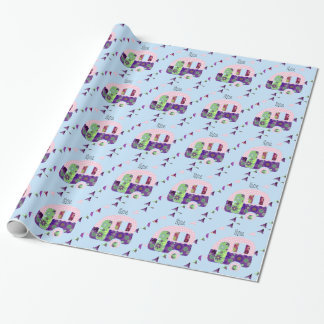 Shabbychic Retro-Wohnwagen, Campingwagen, Wohnwage Geschenkpapier