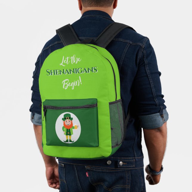 Shabernack Kobold St. Patrick's Day Bedruckter Rucksack (Insitu (Modell))