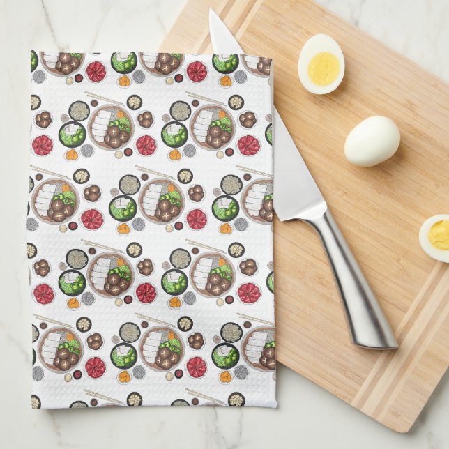 Shabu-Shabu Japan Japanische Küche Hotspot Geschirrtuch (Viertel Falte)