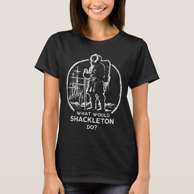 Shackleton Leadership Energy Manager Retro Design T-Shirt (Vorderseite)
