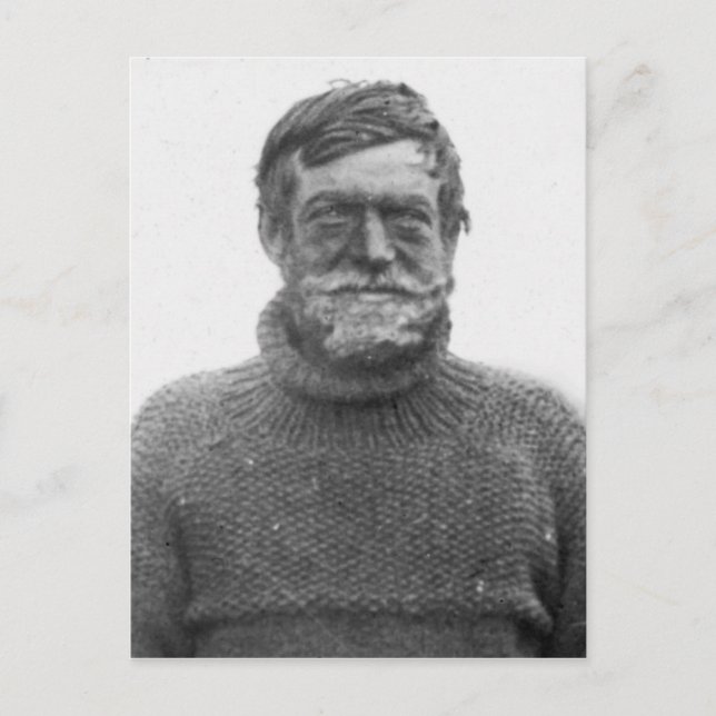 Shackletonin Bild und Zitat des antarktischen Nimr Postkarte (Vorderseite)