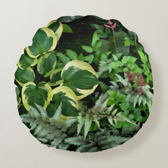 Shade Garden Round Throw Kissen (Vorderseite)