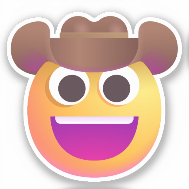 Shaded Cowboy Hat Gesicht Emoji Niedliche lustig A Aufkleber (Vorderseite)