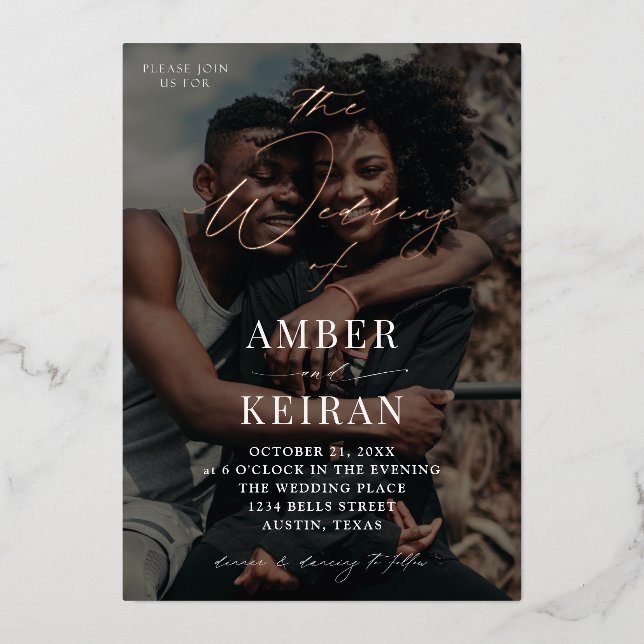 Shades-Foto-Hochzeit Folieneinladung (Vorderseite)